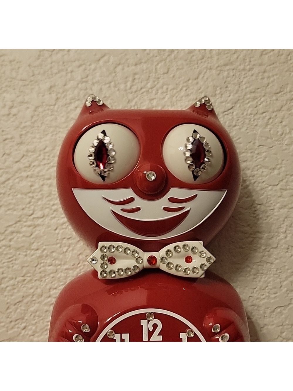 Jeweled Scarlet Red Kit-Cat Klock clock SUPER RARE